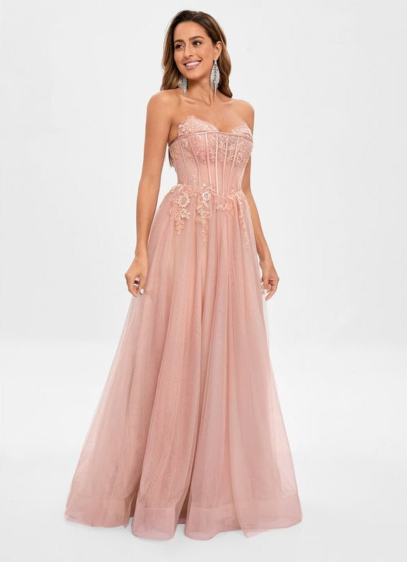 Robe de Soirée De Gala Rosée - gallery 3