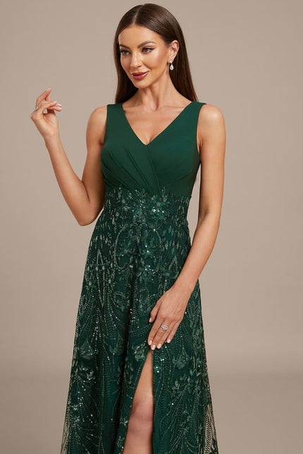 Robe de Soirée Émeraude Éclatante - gallery 1