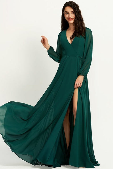 Robe de Soirée Mousseline Beige