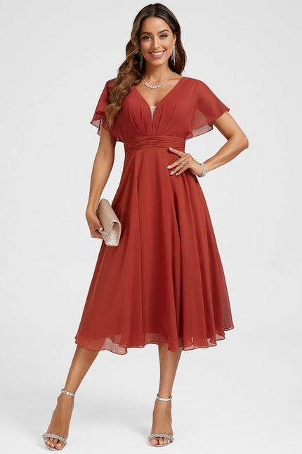 Robe de Soirée Rouge Flottant - gallery 5