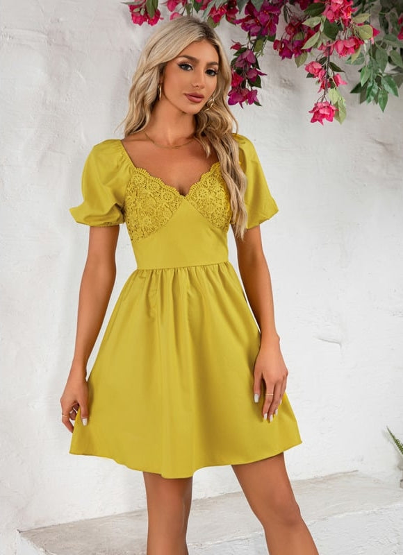 Robe de Soirée Jaune Poudrée