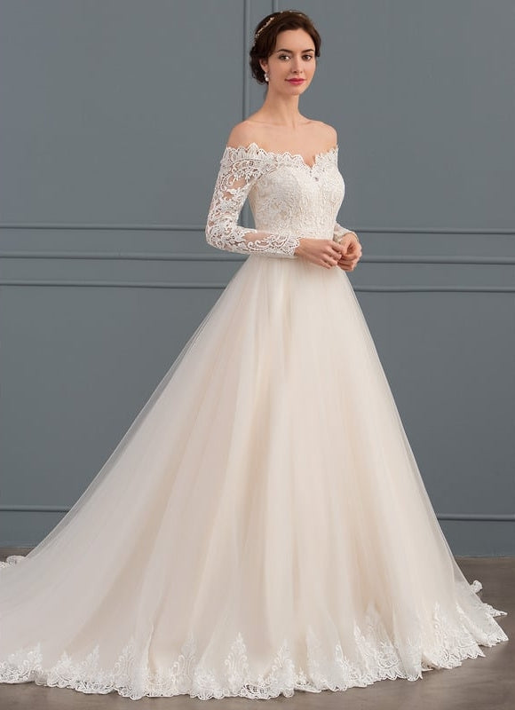 Robe de Soirée Longue Blanche Princesse Dentelle