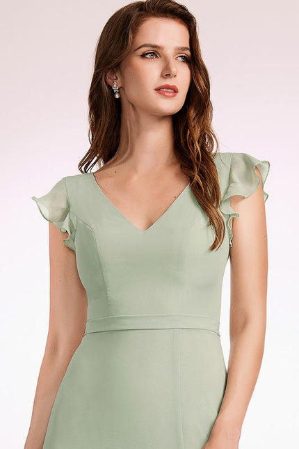 Robe de Soirée Mousseline Beige - gallery 2
