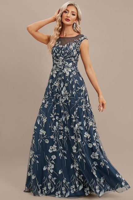 Robe de Soirée Floral Noir Chic - gallery 5