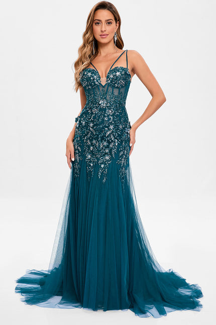 Robe de Soirée Éclat Aquatique