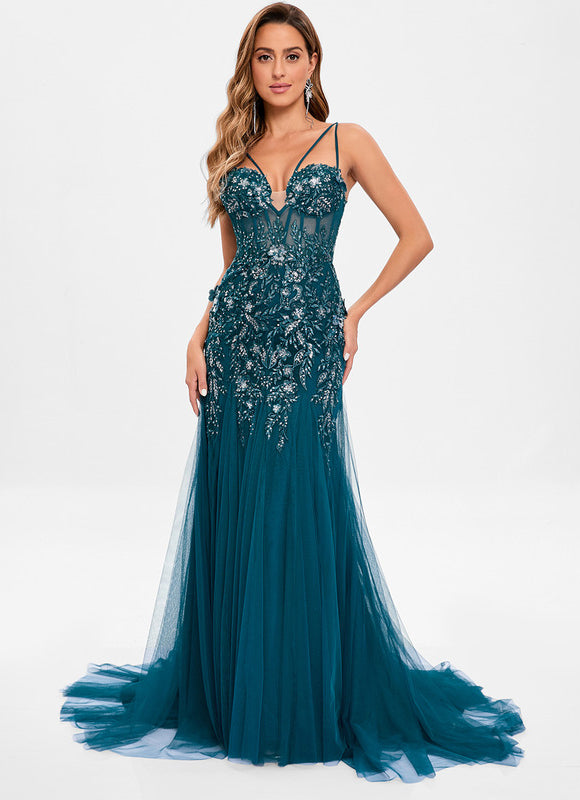 Robe de Soirée Éclat Aquatique