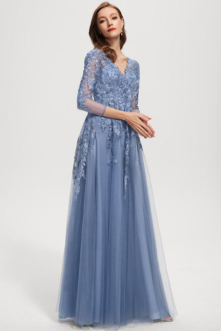 Robe de Soirée Tulle Grise - gallery 3
