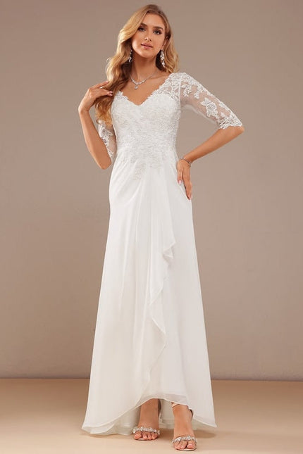 Robe De Soirée En Soie Blanche - gallery 2