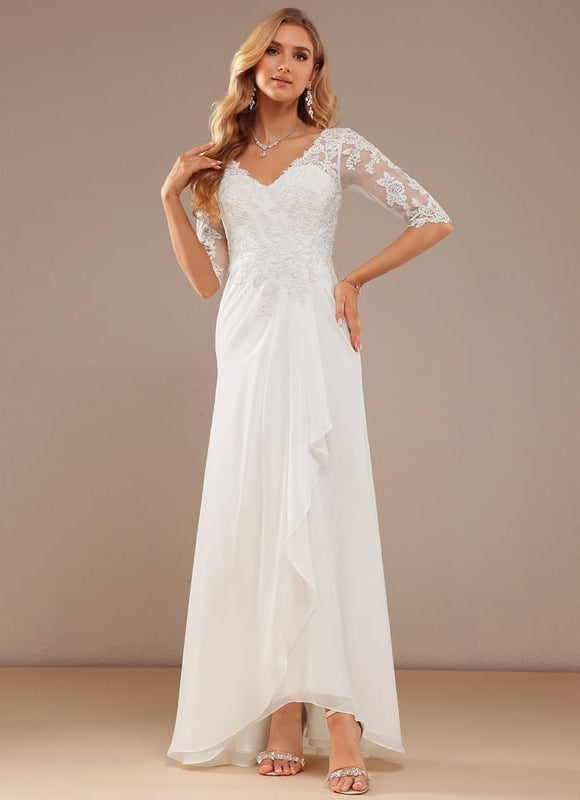 Robe De Soirée En Soie Blanche - gallery 2