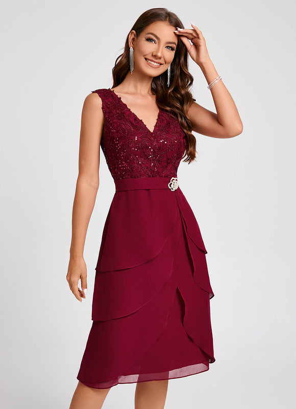 Robe de Soirée Rouge Élégance Flottante - gallery 3
