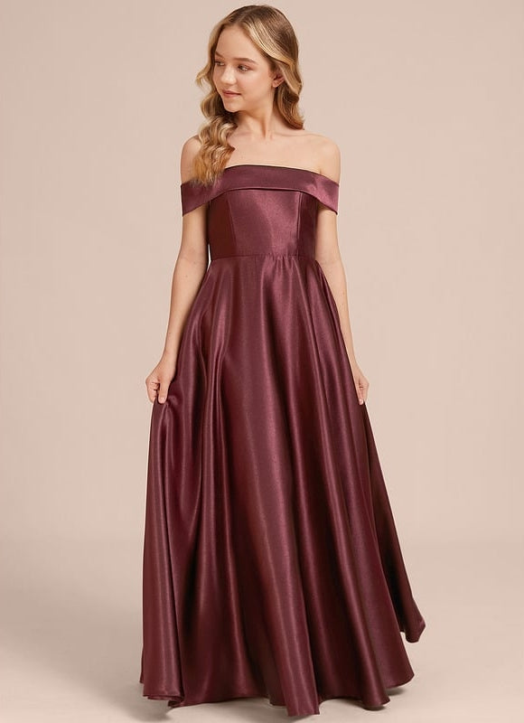 Robe de Soirée Bordeaux Satinée - gallery 2