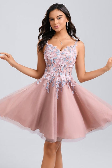 Robe de Soirée Fleurie Rosée - gallery 3