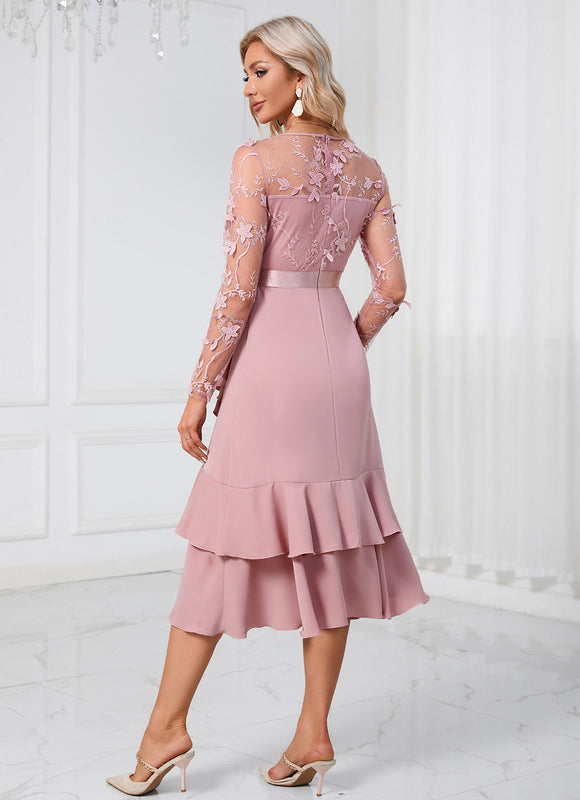 Robe de Soirée Rose Volante - gallery 1