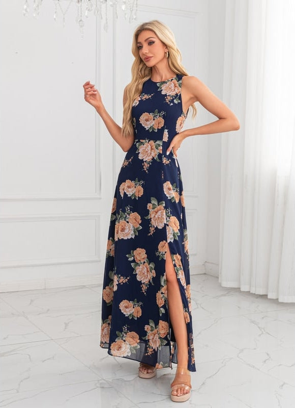 Robe de Soirée Fleur Marine Chic - gallery 4