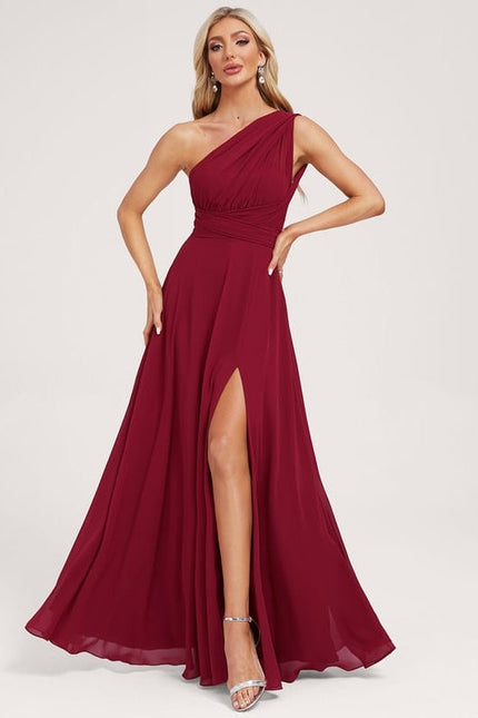 Robe de Soirée Bordeaux Fluide - gallery 8