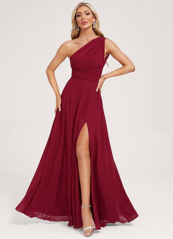 Robe de Soirée Bordeaux Fluide - gallery 8