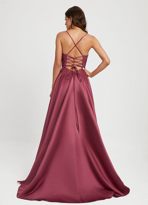 Robe De Soirée Perlée Strass - gallery 3
