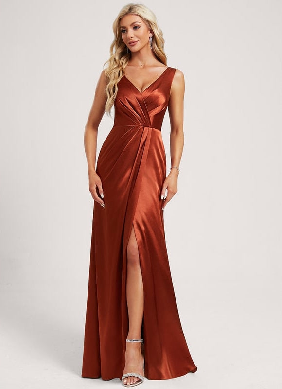 Robe de Soirée Satin Vert Pâle