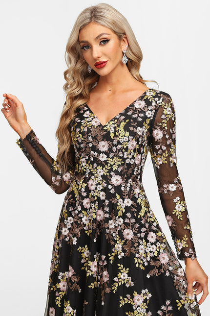 Robe de Soirée Florale Nocturne - gallery 1