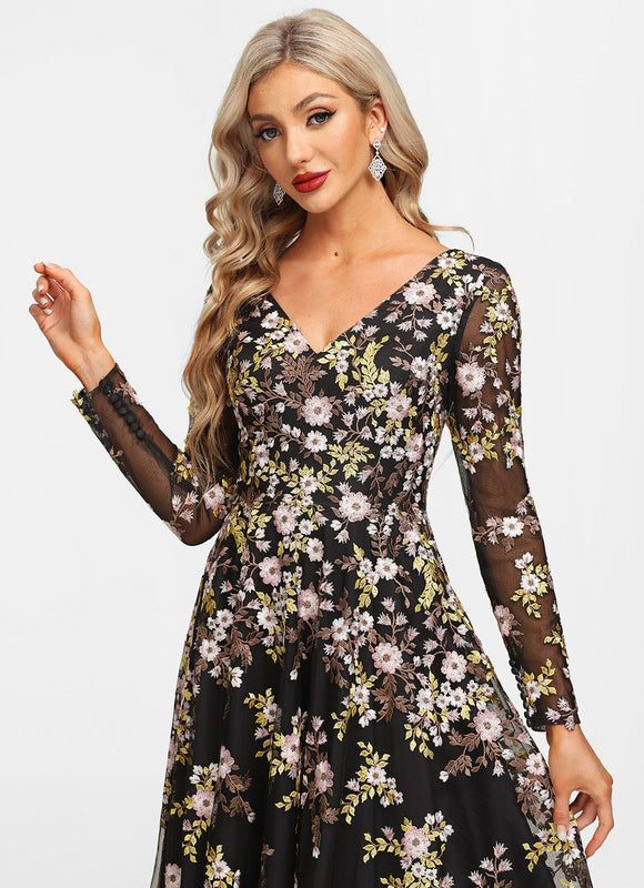 Robe de Soirée Florale Nocturne - gallery 1