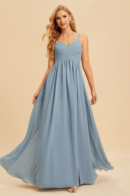 Robe de Soirée Mousseline Beige - gallery 2