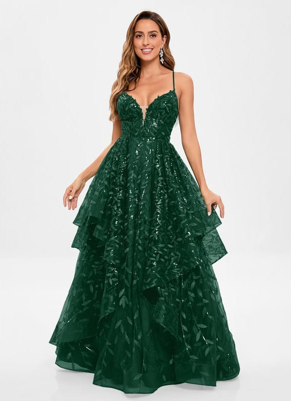 Robe De Soirée Dentelle Verte