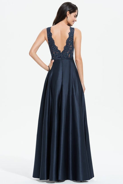 Robe de Soirée Luxe Satin Noir - gallery 3