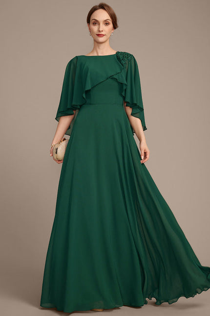 Robe de Soirée Satin Vert Épuré