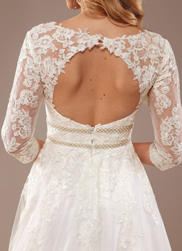 Robe De Soirée Longue Manche Bouffante - gallery 1