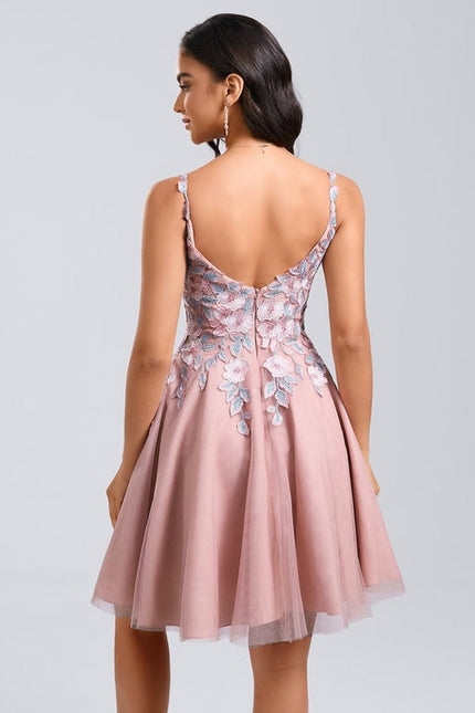 Robe de Soirée Fleurie Rosée - gallery 6