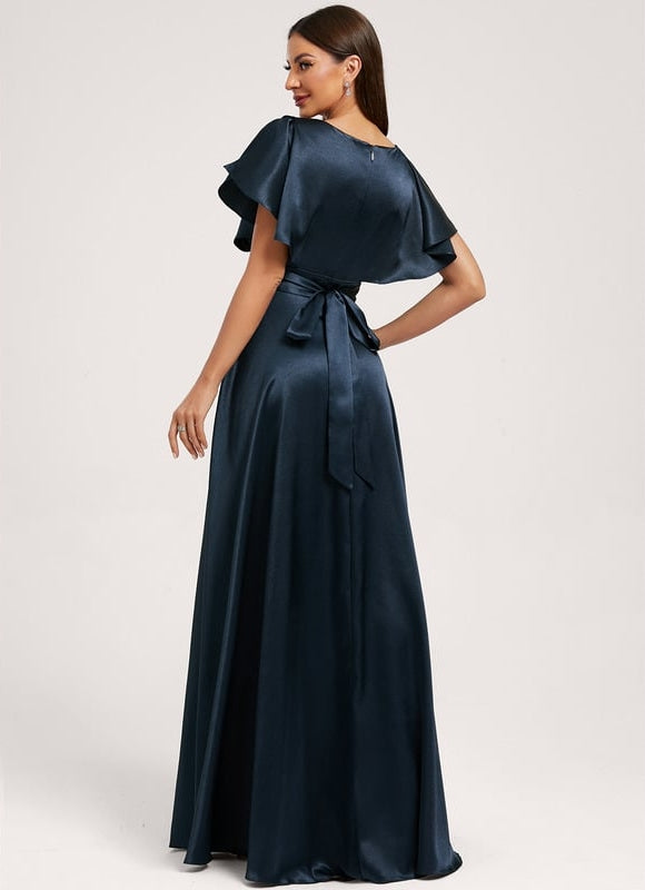Robe de Soirée Dorée Fluide - gallery 1