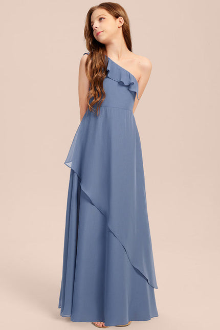 Robe de Soirée Bleu Chiffon Élégant - gallery 7