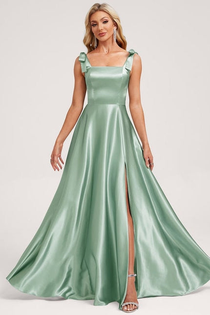 Robe de Soirée Satin Menthe