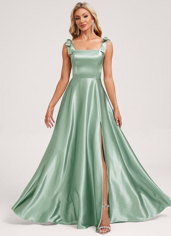 Robe de Soirée Satin Menthe
