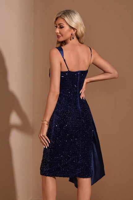 Robe de Soirée Scintillante Asymétrique - gallery 1