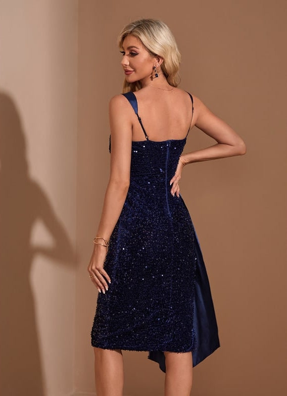 Robe de Soirée Scintillante Asymétrique - gallery 1