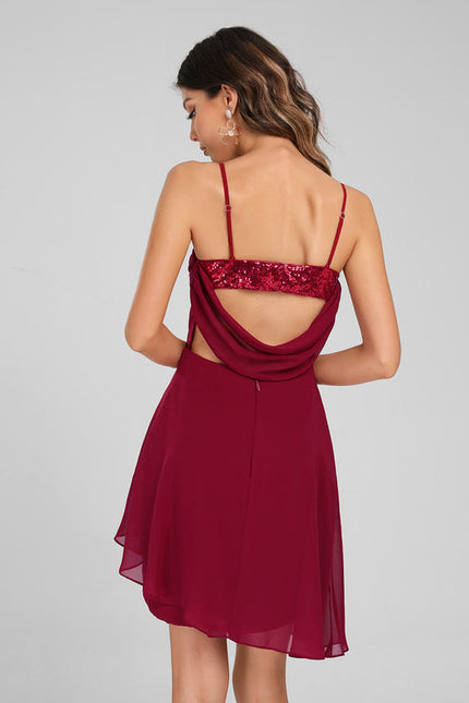 Robe de Soirée Rouge Flottant Chic - gallery 2