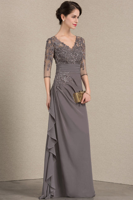 Robe de Soirée Élégance Grise Flottante - gallery 2