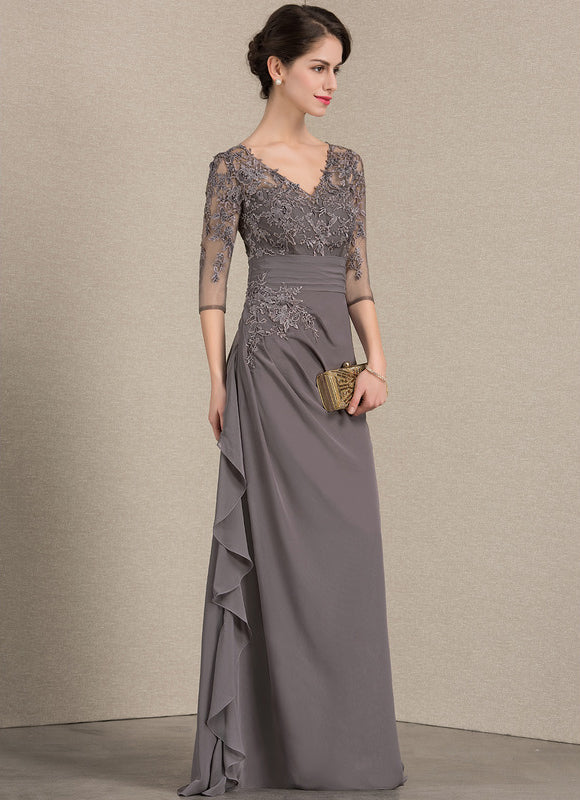 Robe de Soirée Élégance Grise Flottante - gallery 2