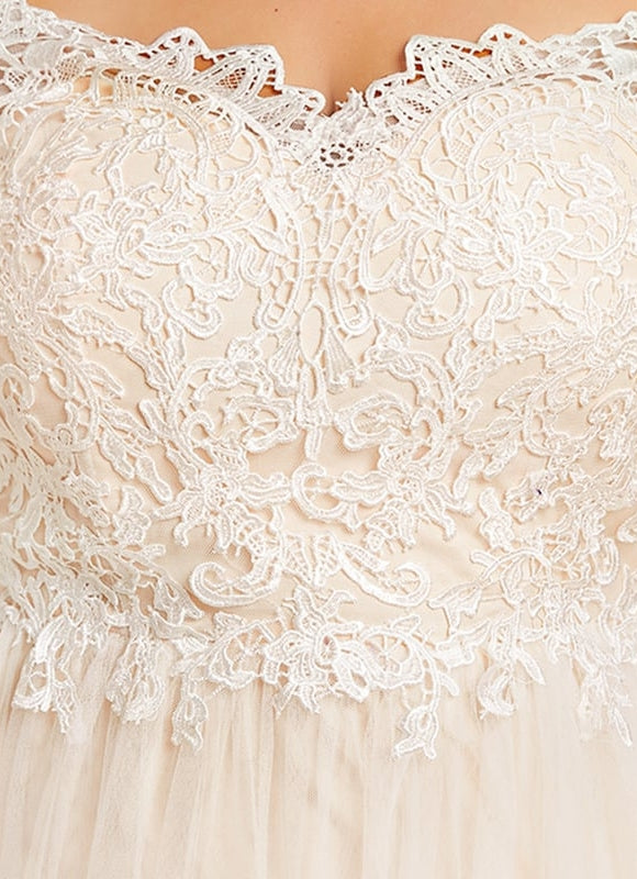 Robe de Soirée Longue Blanche Princesse Dentelle - gallery 1