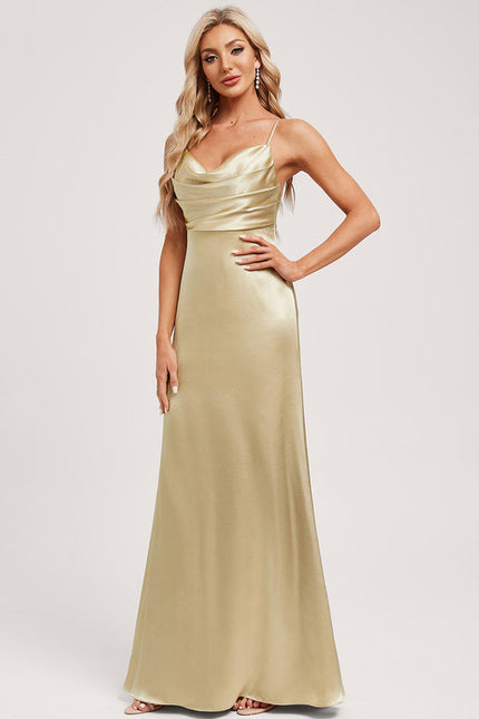 Robe de Soirée Lueur Dor Satinée - gallery 1