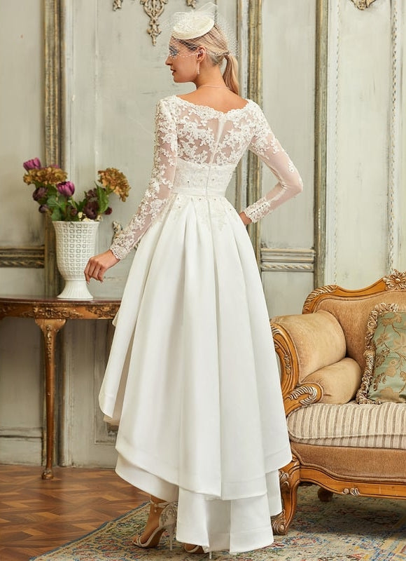 Robe de Soirée Élévée Satinée - gallery 6