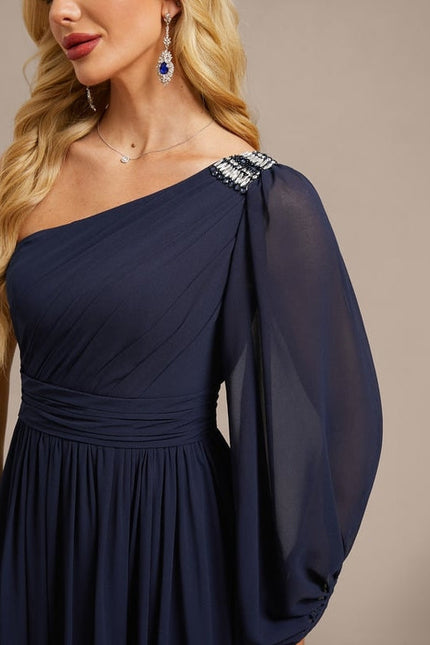 Robe de Soirée Mousseline Asymétrique - gallery 7