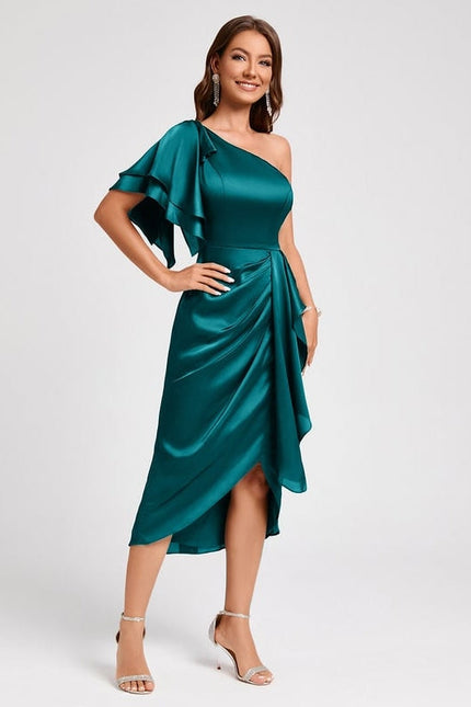 Robe de Soirée Satinée Ondulante