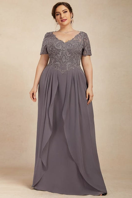 Robe de Soirée Élégance Grise Fendue - gallery 7