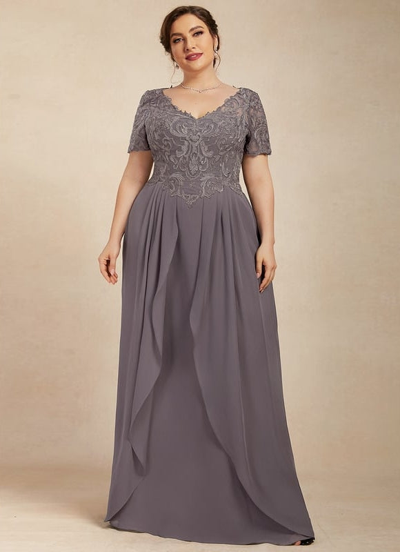 Robe de Soirée Élégance Grise Fendue - gallery 7