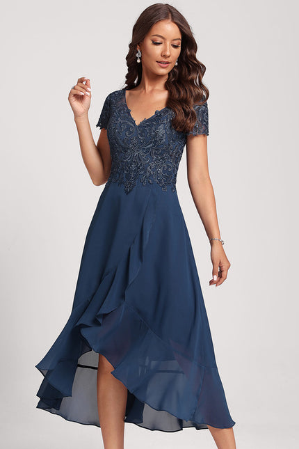 Robe de Soirée Flottante Marine - gallery 1