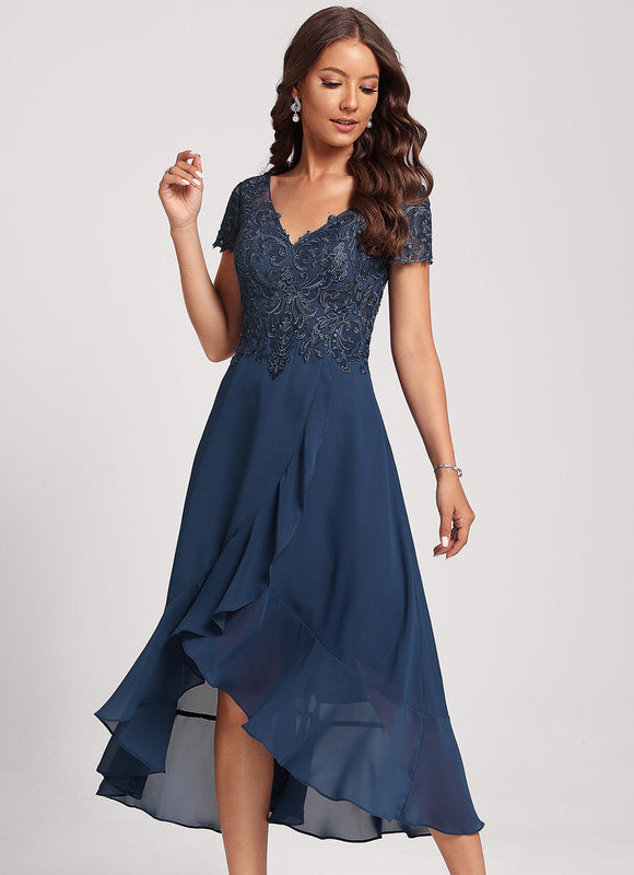 Robe de Soirée Flottante Marine - gallery 1