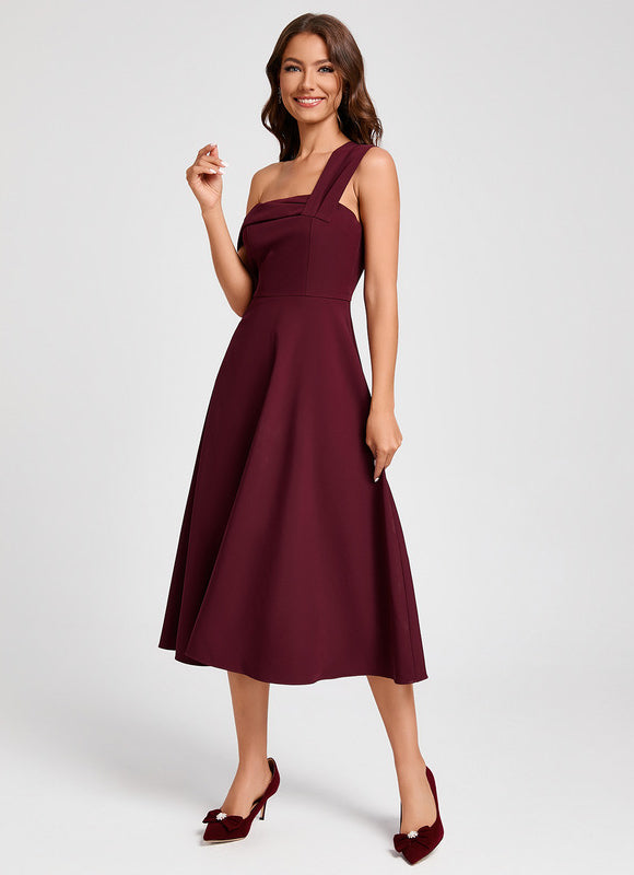 Robe de Soirée Flottante Bordeaux - gallery 4