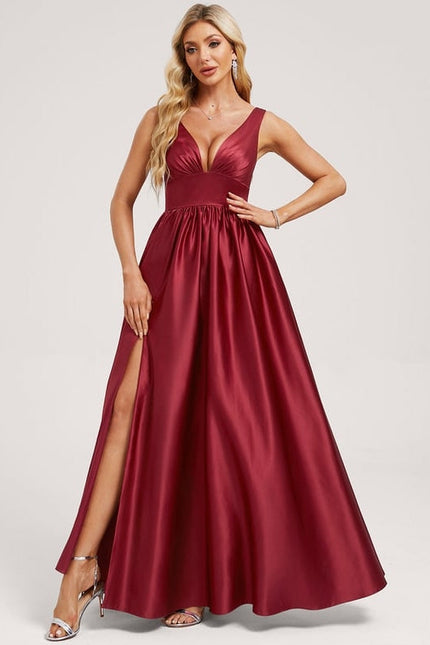 Robe de Soirée Satin Mauve Élégant - gallery 2